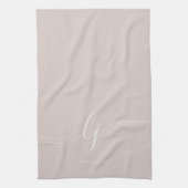 Monogram Simple Elegance Calligraphy Rose Pink Geschirrtuch (Vertikal)
