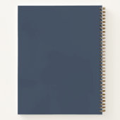 Monogram Simple Eleganic Navy Gold Personalisiert Notizblock (Rückseite)