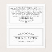 Monogram Simple Elegant Black & White Header Visitenkarten (Außenseite Aufgefaltet)