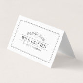 Monogram Simple Elegant Black & White Header Visitenkarten (Vorderseite)