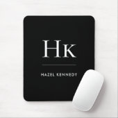 Monogram Simple Elegant Classic Schwarz-weiß Mousepad (Mit Mouse)