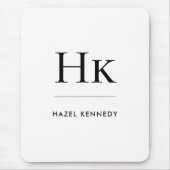 Monogram Simple Elegant Classic White Mit Monogram Mousepad (Vorne)
