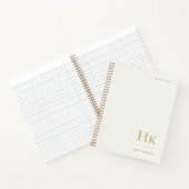 Monogram Simple Elegant Ivory Gold Personalized Notizblock (Innenseite)