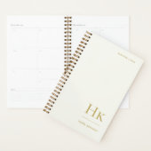 Monogram Simple Elegant Ivory Gold Personalized Planer (Anzeige)