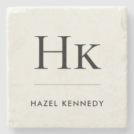 Monogram Simple Elegant Minimal Ivory Monogrammed Steinuntersetzer