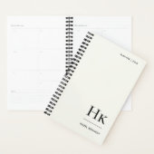 Monogram Simple Elegant Minimal Ivory Personalized Planer (Anzeige)