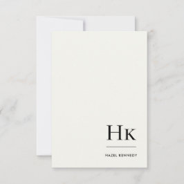 Monogram Simple Elegant Minimal Monogrammed Ivory Mitteilungskarte