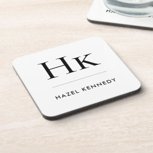 Monogram Simple Elegant Minimaler Mit Monogramm Na Getränkeuntersetzer