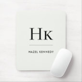 Monogram Simple Elegant Minimalist Classic Ivory Mousepad (Mit Mouse)