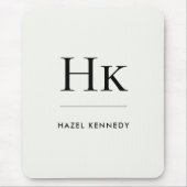 Monogram Simple Elegant Minimalist Classic Ivory Mousepad (Vorne)