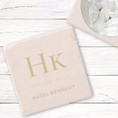 Monogram Simple Elegant Minimalistisch Mit Monogra Steinuntersetzer