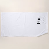 Monogram Simple Elegant Minimalistisch Mit Monogra Strandtuch (Vorderseite)