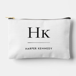 Monogram Simple Elegant Mit Monogramm White Bridal Zubehörtasche