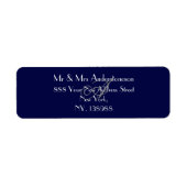 Monogram Simple Elegant Navy Blue Rücksendeadresse (Vorne)
