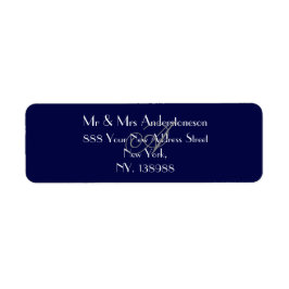 Monogram Simple Elegant Navy Blue Rücksendeadresse