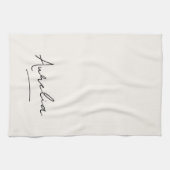 Monogram Simple Elegant Script Minimal Feminine Geschirrtuch (Horizontal)