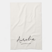 Monogram Simple Elegant Script Minimal Feminine Geschirrtuch (Vertikal)