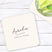 Monogram Simple Elegant Script Minimal Feminine Getränkeuntersetzer