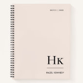 Monogram Simple Eleganush Blush Pink Personalisier Notizblock (Vorderseite)