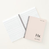 Monogram Simple Eleganush Blush Pink Personalisier Notizblock (Innenseite)