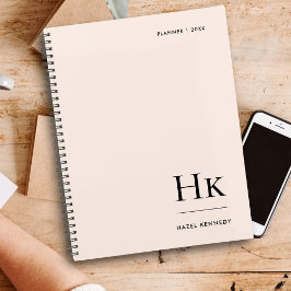 Monogram Simple Eleganush Blush Pink Personalisier Planer