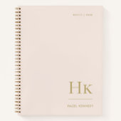 Monogram Simple Eleganush Gold Personalisiert Notizblock (Vorderseite)