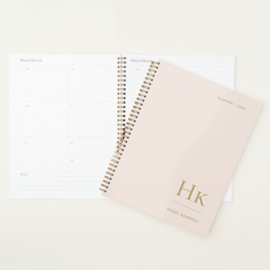 Monogram Simple Eleganush Gold Personalisiert Planer (Anzeige)