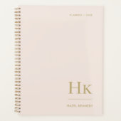 Monogram Simple Eleganush Gold Personalisiert Planer (Vorderseite)