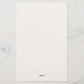 Monogram Simple Ivory Gold Monogrammed Custom Briefpapier (Rückseite)