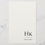 Monogram Simple Ivory Monogrammed Personalized Briefpapier (Vorderseite)