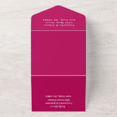 Monogram Simple Magenta Fuchsia Black Wedding All In One Einladung (Außenbereich)