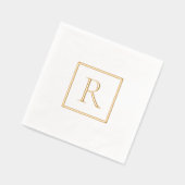 Monogram Simple Minimalistisch Gold Foil Napkins Servietten Mit Folie (Links)
