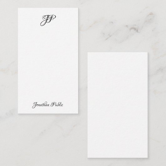 Monogram Simple Mitteilungskarte (Vorne/Hinten)