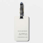 Monogram Simple Modern Elegant Ivory White Classic Gepäckanhänger (Rückseite vertikal)