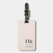 Monogram Simple Modern Eleganush Blush Pink Classi Gepäckanhänger (Vorderseite vertikal)