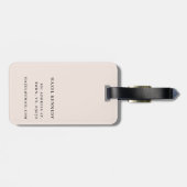 Monogram Simple Modern Eleganush Blush Pink Classi Gepäckanhänger (Rückseite horizontal)