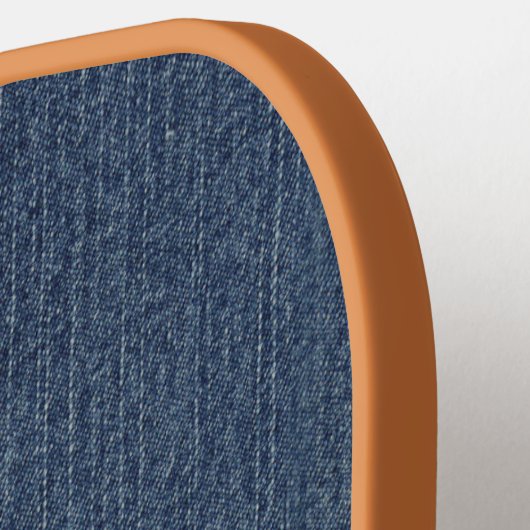 Monogram Simple Modern Medium Blue Denim Print Pickleball Schläger (Linke Seite)