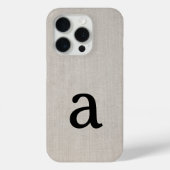 Monogram Simple Modern Minimal Linen Look Initial Case-Mate iPhone Hülle (Rückseite)