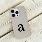 Monogram Simple Modern Minimal Linen Look Initial Case-Mate iPhone Hülle