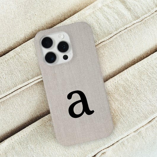 Monogram Simple Modern Minimal Linen Look Initial Case-Mate iPhone Hülle