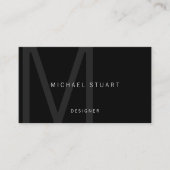 Monogram Simple Modern Minimalistisch Black Visitenkarte (Vorderseite)