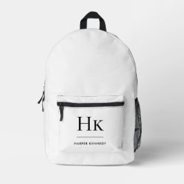 Monogram Simple Modern Minimalistisch Chic Mit Mon Bedruckter Rucksack