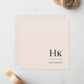 Monogram Simple Modern Mit Monogramm Social Noteca Mitteilungskarte (Vorderseite/Rückseite Beispiel)