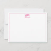 Monogram Simple Modern Personalisiert Stationery Mitteilungskarte (Vorderseite)