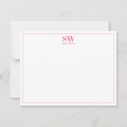 Monogram Simple Modern Personalisiert Stationery Mitteilungskarte (Vorderseite)