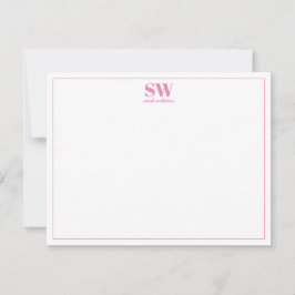 Monogram Simple Modern Personalisiert Stationery Mitteilungskarte