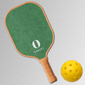 Monogram Simple Modern Spring Green Denim Print Pickleball Schläger