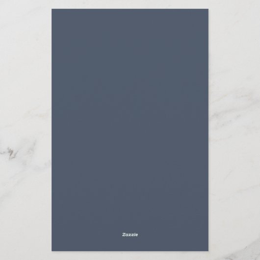 Monogram Simple Navy Blue Personalisiert Briefpapier (Rückseite)