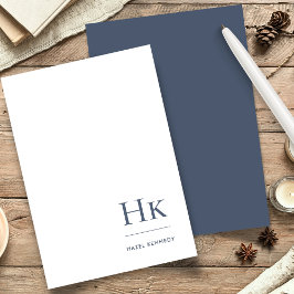 Monogram Simple Navy Blue Personalisiert Briefpapier