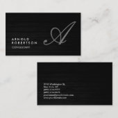 Monogram Simple Schlicht Gray Trendy Business Card Visitenkarte (Vorne/Hinten)